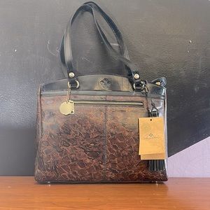 Patricia Nash Abstract Animal Print Collection Poppy Leather Tote. Anniversary